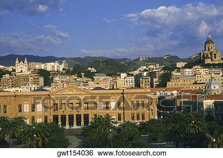 High angle view of buildings in a town, Messina, Sicily, Italy View Large Photo Image Stock Photograph - High angle view of buildings in a town, Messina, Sicily, Italy. Fotosearch