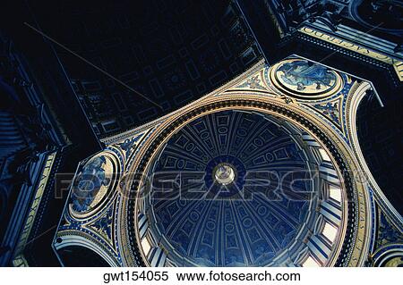 Low angle view of the ceiling of a basilica, St. Peter's Basilica, Vatican City View Large Photo Image Stock Photography - Low angle view of the ceiling of a basilica, St. Peter's Basilica, Vatican City. Fotosearch