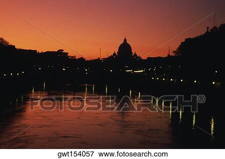 Silhouette of a basilica at dusk, St. Peter's Basilica, Vatican City View Large Photo Image Stock Photo - Silhouette of a basilica at dusk, St. Peter's Basilica, Vatican City. Fotosearch