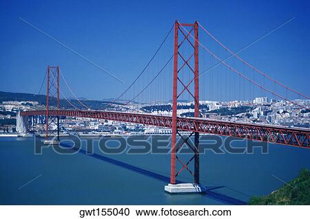 Bridge over a river, April 25th Bridge, Lisbon, Portugal View Large Photo Image Stock Image - Bridge over a river, April 25th Bridge, Lisbon, Portugal. Fotosearch