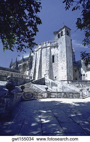 Picture - Low angle view of a church, Holy Sepulchre Church, Tomar, Portugal. Fotosearch