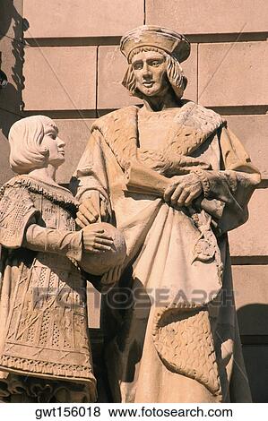 Close-up of a statue, Columbus Monument, Barcelona, Catalonia, Spain View Large Photo Image Stock Photo - Close-up of a statue, Columbus Monument, Barcelona, Catalonia, Spain. Fotosearch