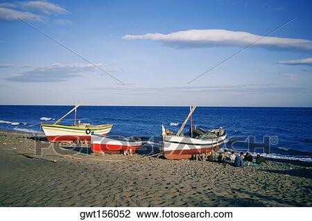 Fishing boats on the beach, Marbella, Andalusia, Spain View Large Photo Image Stock Image - Fishing boats on the beach, Marbella, Andalusia, Spain. Fotosearch