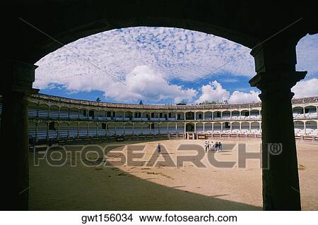 Group of people in a bullring, Ronda, Andalusia, Spain View Large Photo Image Picture - Group of people in a bullring, Ronda, Andalusia, Spain. Fotosearch