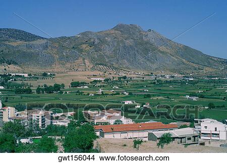 High angle view of houses on a landscape, Andalusia, Spain View Large Photo Image Picture - High angle view of houses on a landscape, Andalusia, Spain. Fotosearch