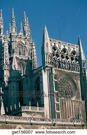 Low angle view of a church, Burgos Cathedral, Burgos, Spain View Large Photo Image Stock Photo - Low angle view of a church, Burgos Cathedral, Burgos, Spain. Fotosearch