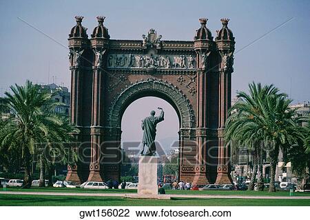 Stock Image - Statue in a park, Barcelona, Catalonia, Spain. Fotosearch