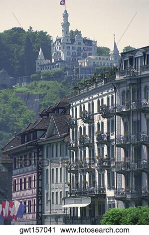 Facade of buildings, Lucerne, Switzerland View Large Photo Image Stock Image - Facade of buildings, Lucerne, Switzerland. Fotosearch