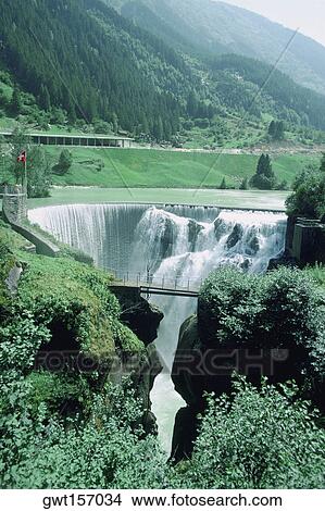 High angle view of a waterfall, Switzerland View Large Photo Image Picture - High angle view of a waterfall, Switzerland. Fotosearch