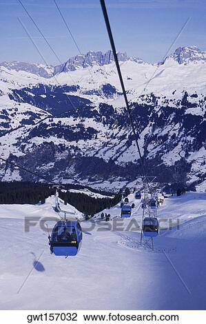High angle view of ski lifts, Davos, Graubunden Canton, Switzerland View Large Photo Image Stock Image - High angle view of ski lifts, Davos, Graubunden Canton, Switzerland. Fotosearch