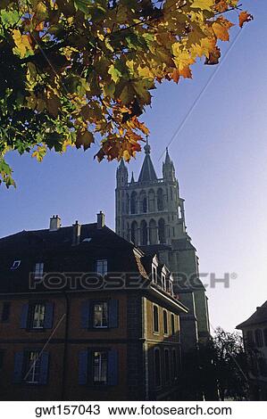 Low angle view of a cathedral, Lausanne, Vaud, Switzerland View Large Photo Image Stock Image - Low angle view of a cathedral, Lausanne, Vaud, Switzerland. Fotosearch