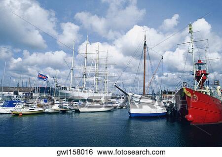 Boats in a harbor, Gothenburg, Sweden View Large Photo Image Stock Photograph - Boats in a harbor, Gothenburg, Sweden. Fotosearch