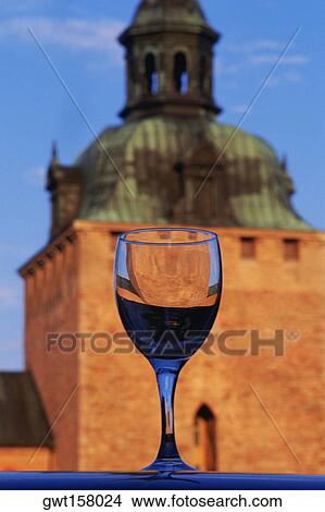 Close-up of a crystal glass with a castle in the background, Kalmar castle, Smaland, Sweden View Large Photo Image Picture - Close-up of a crystal glass with a castle in the background, Kalmar castle, Smaland, Sweden. Fotosearch