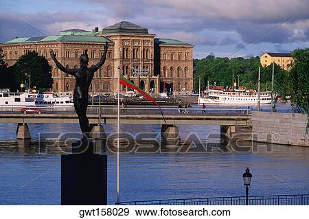 Close-up of a statue with a museum in the background, National Museum, Stockholm, Sweden View Large Photo Image Stock Photo - Close-up of a statue with a museum in the background, National Museum, Stockholm, Sweden. Fotosearch