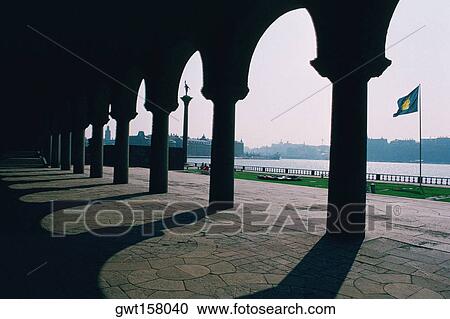 Colonnade of a building, Stockholm, Sweden View Large Photo Image Stock Image - Colonnade of a building, Stockholm, Sweden. Fotosearch