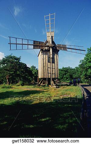 Low angle view of a windmill on a landscape, Stockholm, Sweden View Large Photo Image Stock Image - Low angle view of a windmill on a landscape, Stockholm, Sweden. Fotosearch