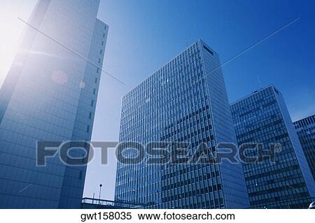 Stock Photography - Low angle view of skyscrapers, Stockholm, Sweden. Fotosearch
