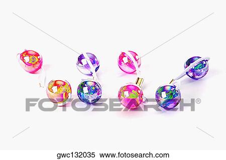 Stock Photography - Close-up of a group of multi-colored hair clips. Fotosearch