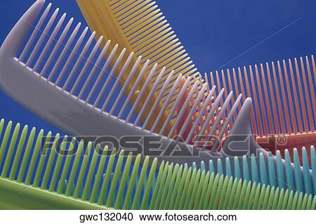 Stock Image - Close-up of various combs. Fotosearch