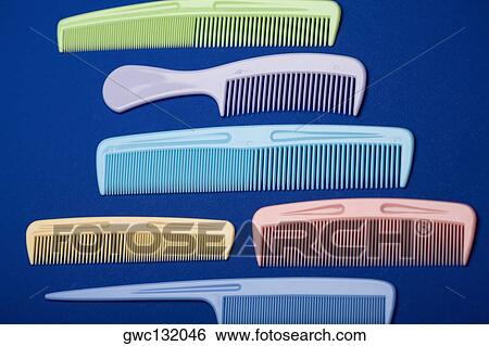 Close-up of various combs View Large Photo Image Stock Photograph - Close-up of various combs. Fotosearch