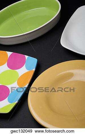 High angle view of four trays View Large Photo Image Stock Photo - High angle view of four trays. Fotosearch