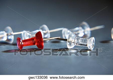 Stock Photograph - Close-up of thumbtacks. Fotosearch