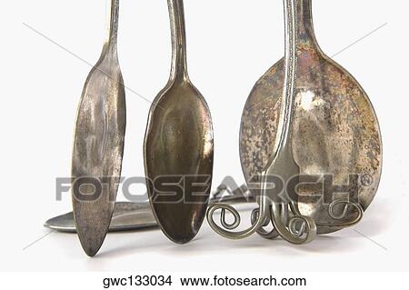 Close-up of two spoons with a spatula and a fork View Large Photo Image Picture - Close-up of two spoons with a spatula and a fork. Fotosearch