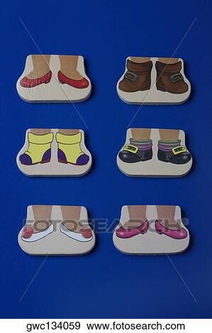Stock Photo - Close-up of different type of footwear cutouts. Fotosearch