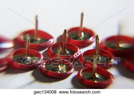 Close-up of thumbtacks View Large Photo Image Stock Photo - Close-up of thumbtacks. Fotosearch