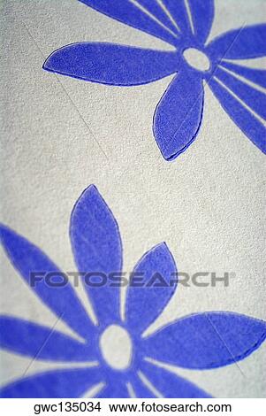 Picture - Close-up of a floral pattern on fabric. Fotosearch