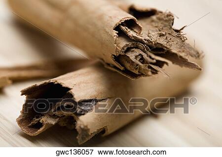 Stock Photo - Close-up of a broken cinnamon sticks. Fotosearch