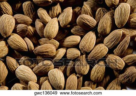 Close-up of a heap of almonds View Large Photo Image Stock Photo - Close-up of a heap of almonds. Fotosearch