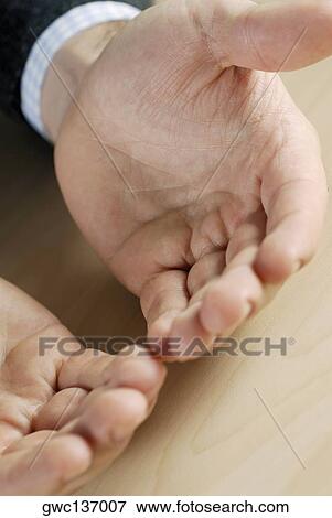 Stock Photo - Close-up of a person's palms. Fotosearch