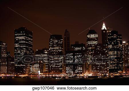 Buildings lit up at night, Chrysler Building, Manhattan, New York City, New York State, USA View Large Photo Image Stock Photograph - Buildings lit up at night, Chrysler Building, Manhattan, New York City, New York State, USA. Fotosearch