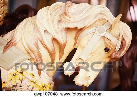 Close-up of a carousel horse View Large Photo Image Stock Photo - Close-up of a carousel horse. Fotosearch