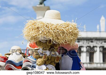 Caps and hats at a market stall, Venice, Veneto, Italy View Large Photo Image Stock Photo - Caps and hats at a market stall, Venice, Veneto, Italy. Fotosearch