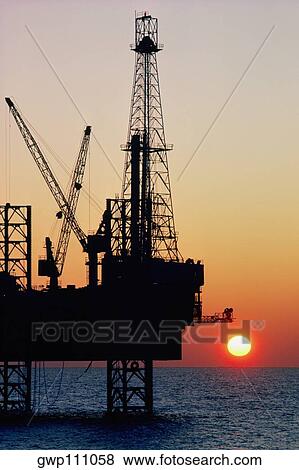 Oil drilling platform in the Mediterranean View Large Photo Image Stock Photo - Oil drilling platform in the Mediterranean . Fotosearch