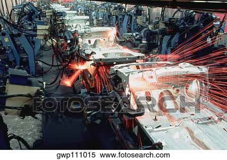 Robotic car frame assembly line, Newark, Delaware View Large Photo Image Stock Photography - Robotic car frame assembly line, Newark, Delaware. Fotosearch