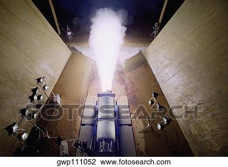 Stock Image - Rocket being tested, Arkansas. Fotosearch