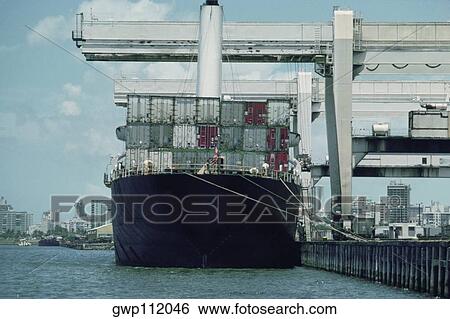 Large container ship at port, Puerto Rico View Large Photo Image Stock Photograph - Large container ship at port, Puerto Rico. Fotosearch