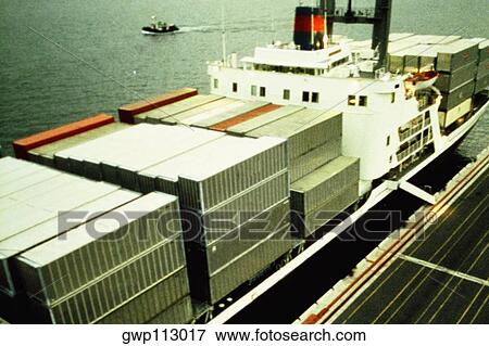 Containers on a ship at a port, Hong Kong, China View Large Photo Image Stock Photo - Containers on a ship at a port, Hong Kong, China. Fotosearch