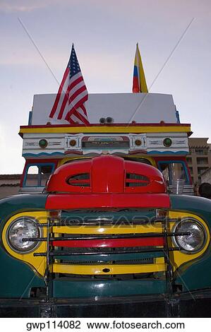 Stock Image - Close-up of a truck. Fotosearch