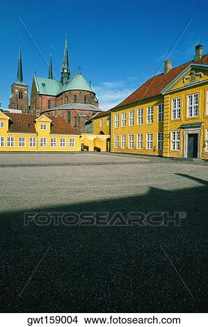 Facade of a cathedral, Roskilde Palace, Roskilde, Denmark View Large Photo Image Picture - Facade of a cathedral, Roskilde Palace, Roskilde, Denmark. Fotosearch