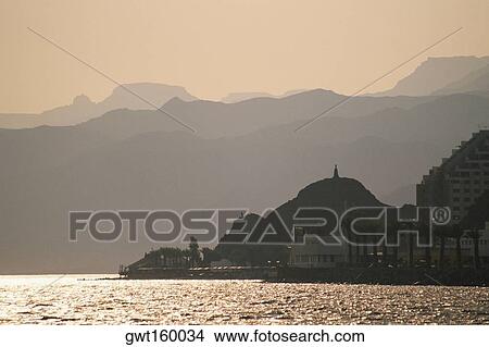 Buildings at the waterfront, Israeli-Egyptian Border View Large Photo Image Picture - Buildings at the waterfront, Israeli-Egyptian Border. Fotosearch