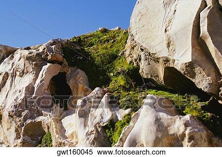Stock Photography - Grass over a rock formation, Masada, Israel. Fotosearch