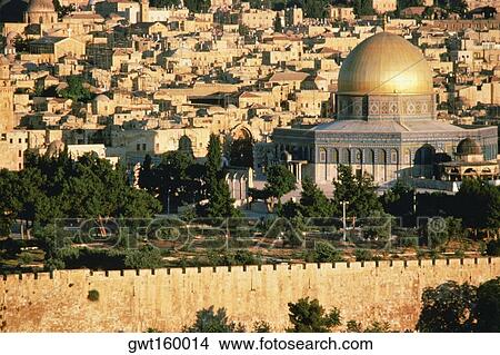High angle view of a mosque, Dome Of The Rock, Jerusalem, Israel View Large Photo Image Picture - High angle view of a mosque, Dome Of The Rock, Jerusalem, Israel. Fotosearch