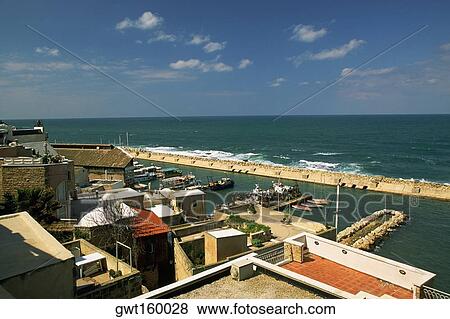 High angle view of buildings at the waterfront, Jeff, Tel Aviv, Israel View Large Photo Image Stock Photo - High angle view of buildings at the waterfront, Jeff, Tel Aviv, Israel. Fotosearch
