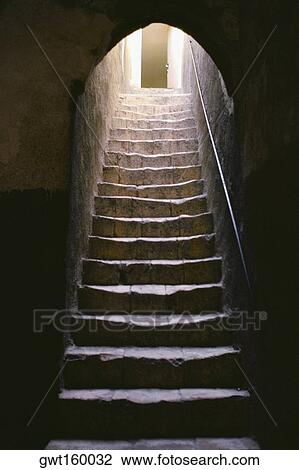 Stock Image - Low angle view of an ancient staircase, Israel. Fotosearch