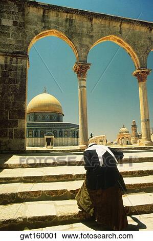 Rear view of a man walking up steps of a shrine, Dome Of The Rock, Jerusalem, Israel View Large Photo Image Stock Image - Rear view of a man walking up steps of a shrine, Dome Of The Rock, Jerusalem, Israel. Fotosearch