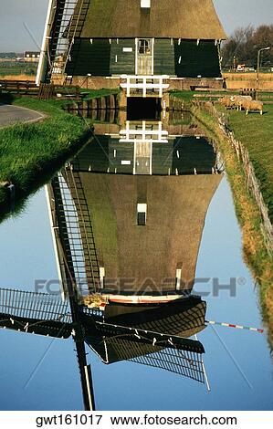 Low angle view of a traditional windmill, Volendam, Netherlands View Large Photo Image Stock Photo - Low angle view of a traditional windmill, Volendam, Netherlands. Fotosearch